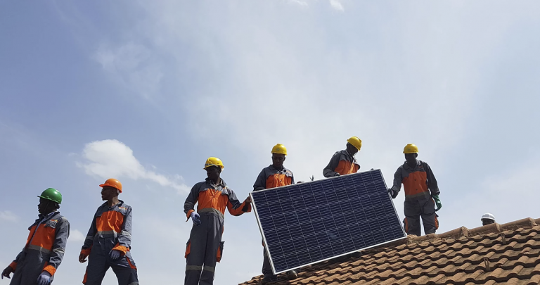 Installation of solar panels. Source: SunFunder