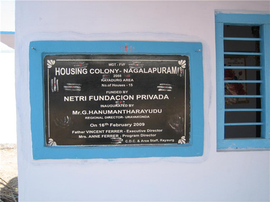 The Netri Foundation collaborates in the construction of the 15 houses. Source: Vicente Ferrer Foundation