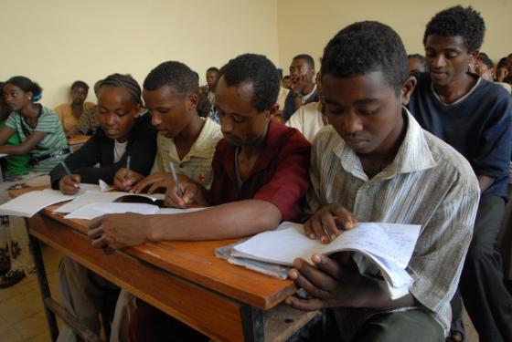 Students inside the new primary school. Source: A Glimmer of Hope