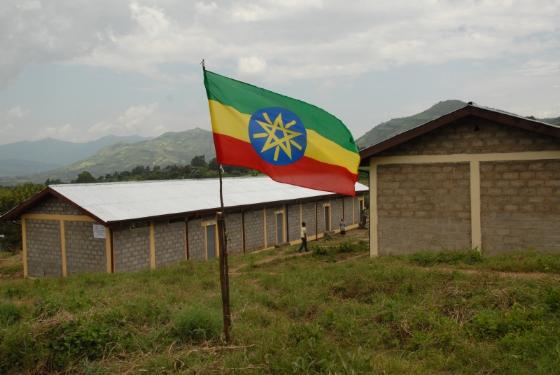 The Ethiopian flag flies in the school complex. Source: A Glimmer of Hope