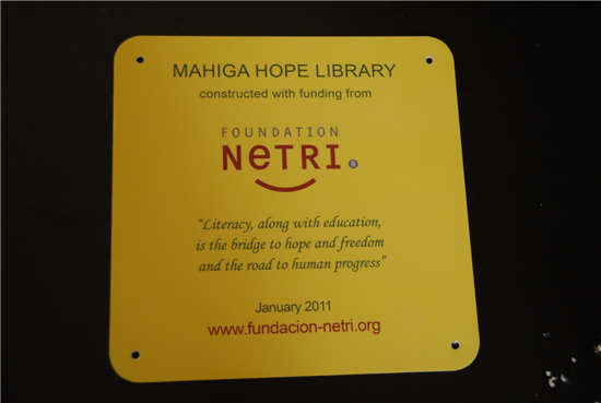 The Netri Foundation has financed the construction and equipment of the library. Source: The Nobelity Project