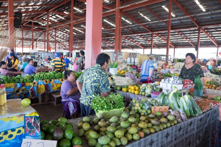 Fruit and vegetable sellers in the Fugalei market. Source: Corners 74