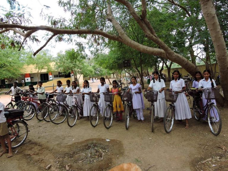 Students receiving their bikes. Source: Vicente Ferrer Foundation