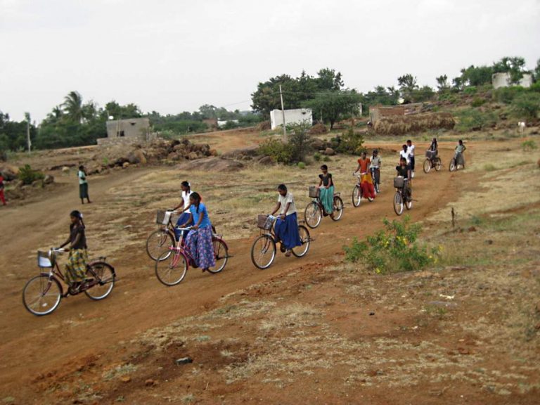 Students with their bikes. Source: Vicente Ferrer Foundation