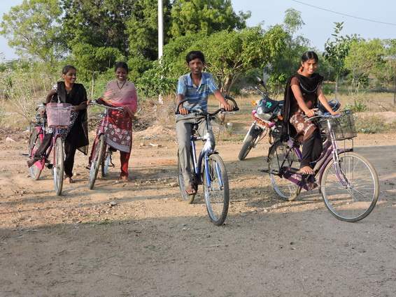 A group of students with their new bikes. Source: Vicente Ferrer Foundation