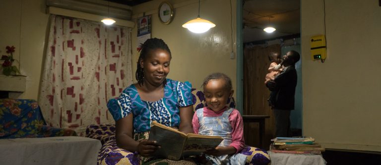 Home lit by a solar system in Kenya. Source: SIMA