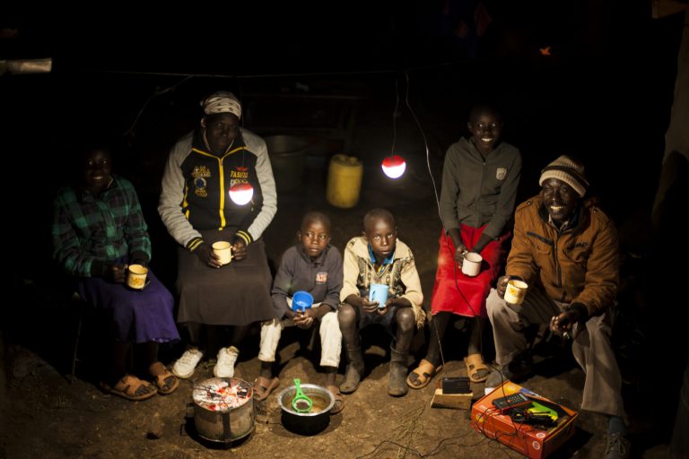 Rural family in Kenya using d.light lighting. Source: d.light