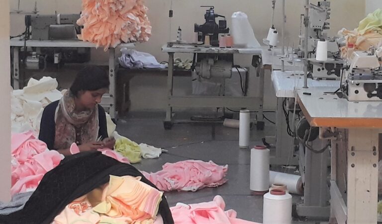 Fouzia Anwar in her sewing workshop. Source: Damen Support Group