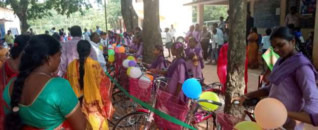 Bicycles ready to be given out. Source: Fundación Vicente Ferrer