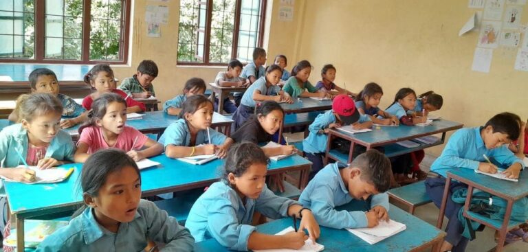 Students of Bahadur Academy attending class. Source: Bahadur Social Project