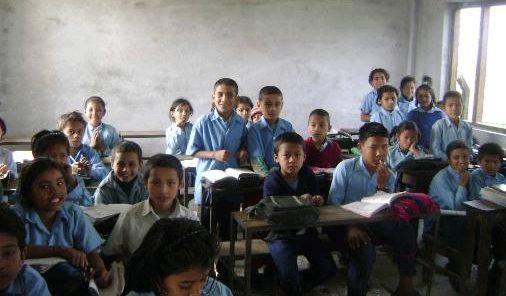 Los alumnos en el interior de una de las aulas. Fuente: Room to Read