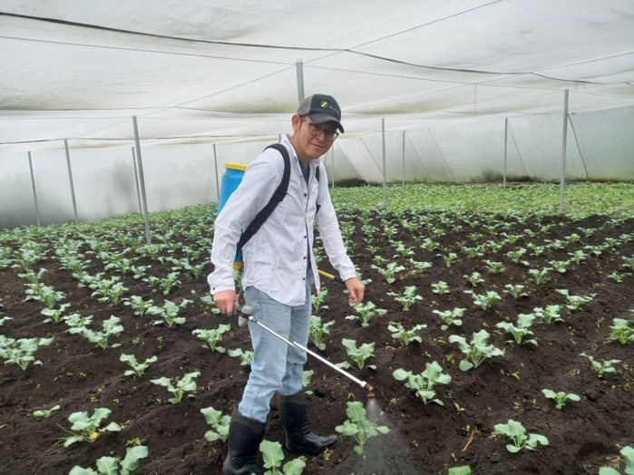 Agricultor beneficiario del proyecto. Fuente: Share Guatemala