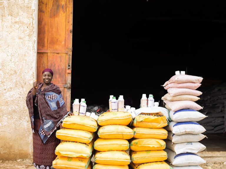 Distribución de insumos agrícolas. Fuente: Babban Gona